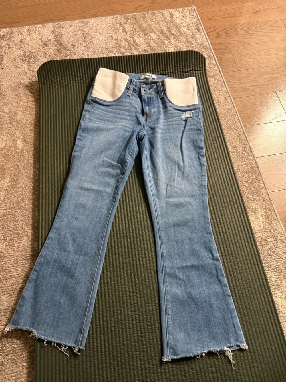 PAIGE Light Blue Flare Maternity Jeans